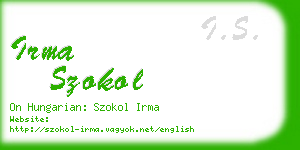 irma szokol business card